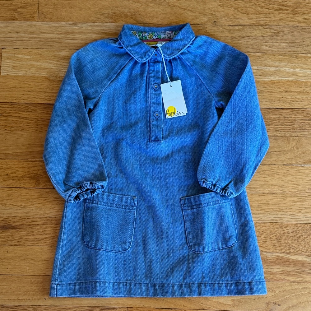 Boden Indigo Denim Dress with Pockets